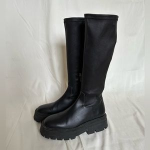 Zara knee-high  lug sole boots